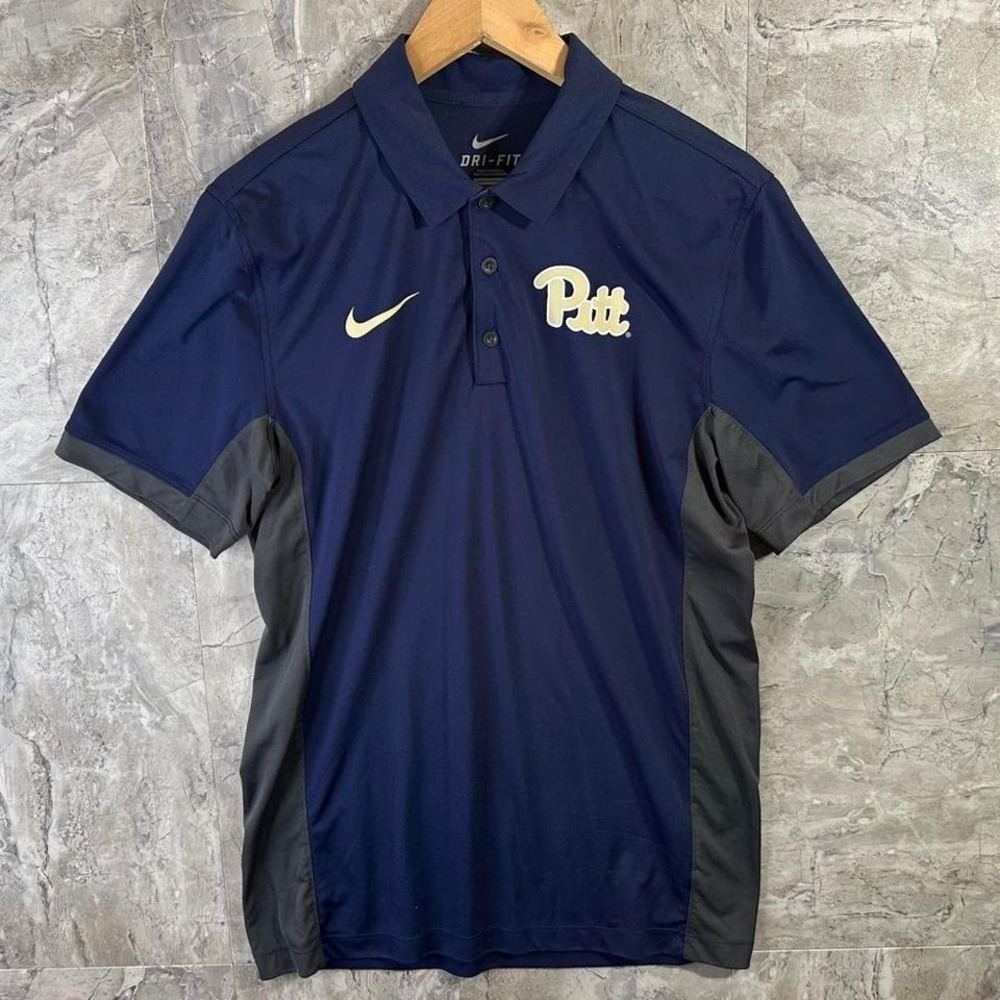 Nike Dri-Fit Pitt‎ Panthers polo shirt in navy and yellow Mens Medium
